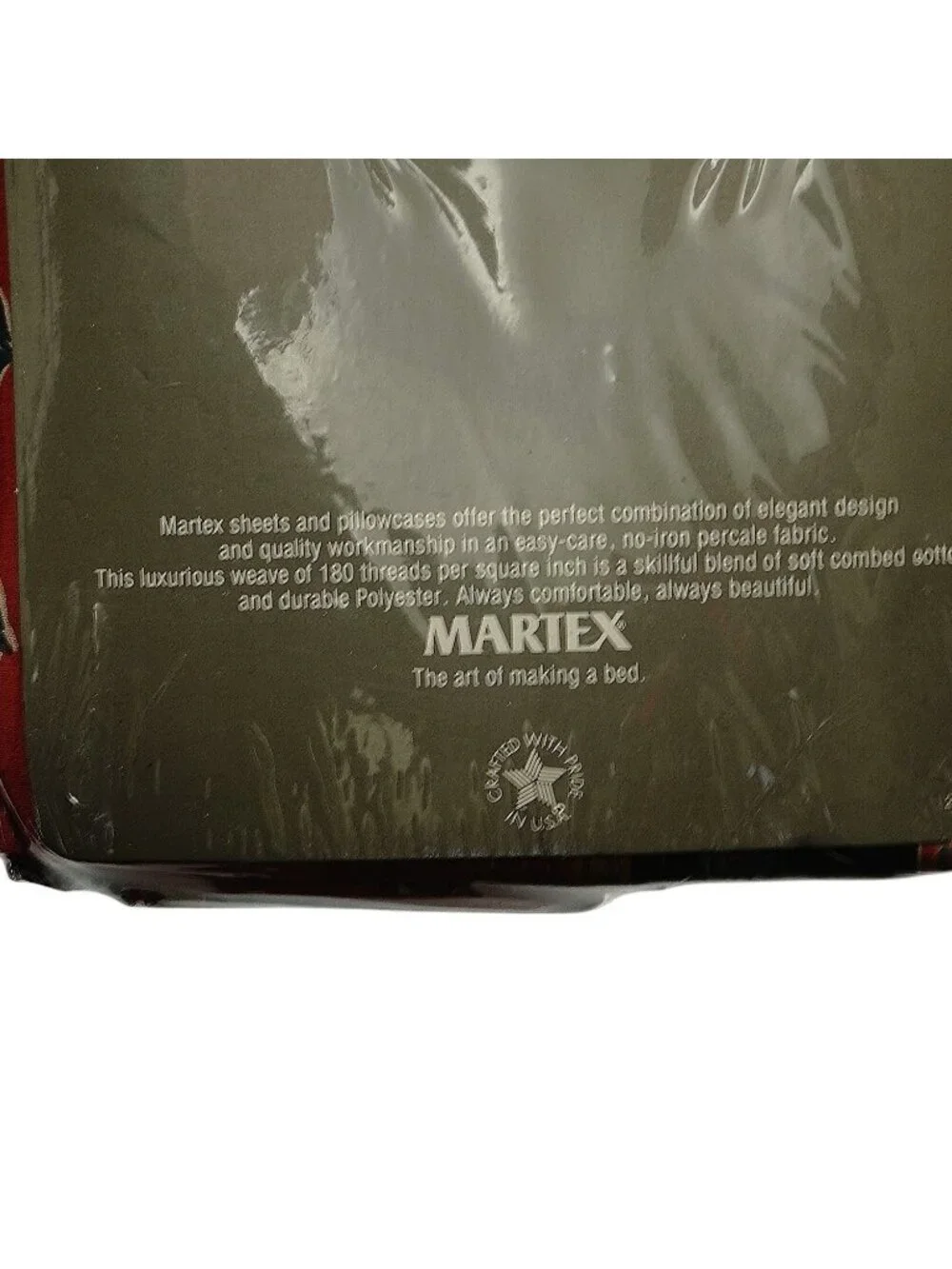 MARTEX King Pillowcases Pair Avignon French Country Red Floral Cotton Blend NWT